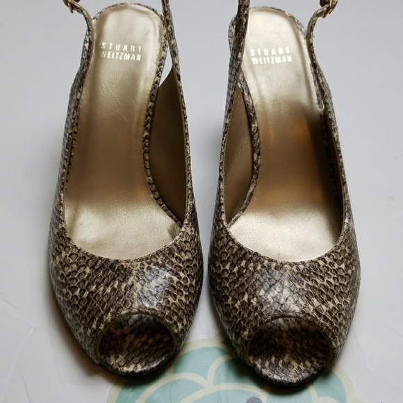 Stuart Weitzman open toe pumps size 8.5 - Picture 3 of 8